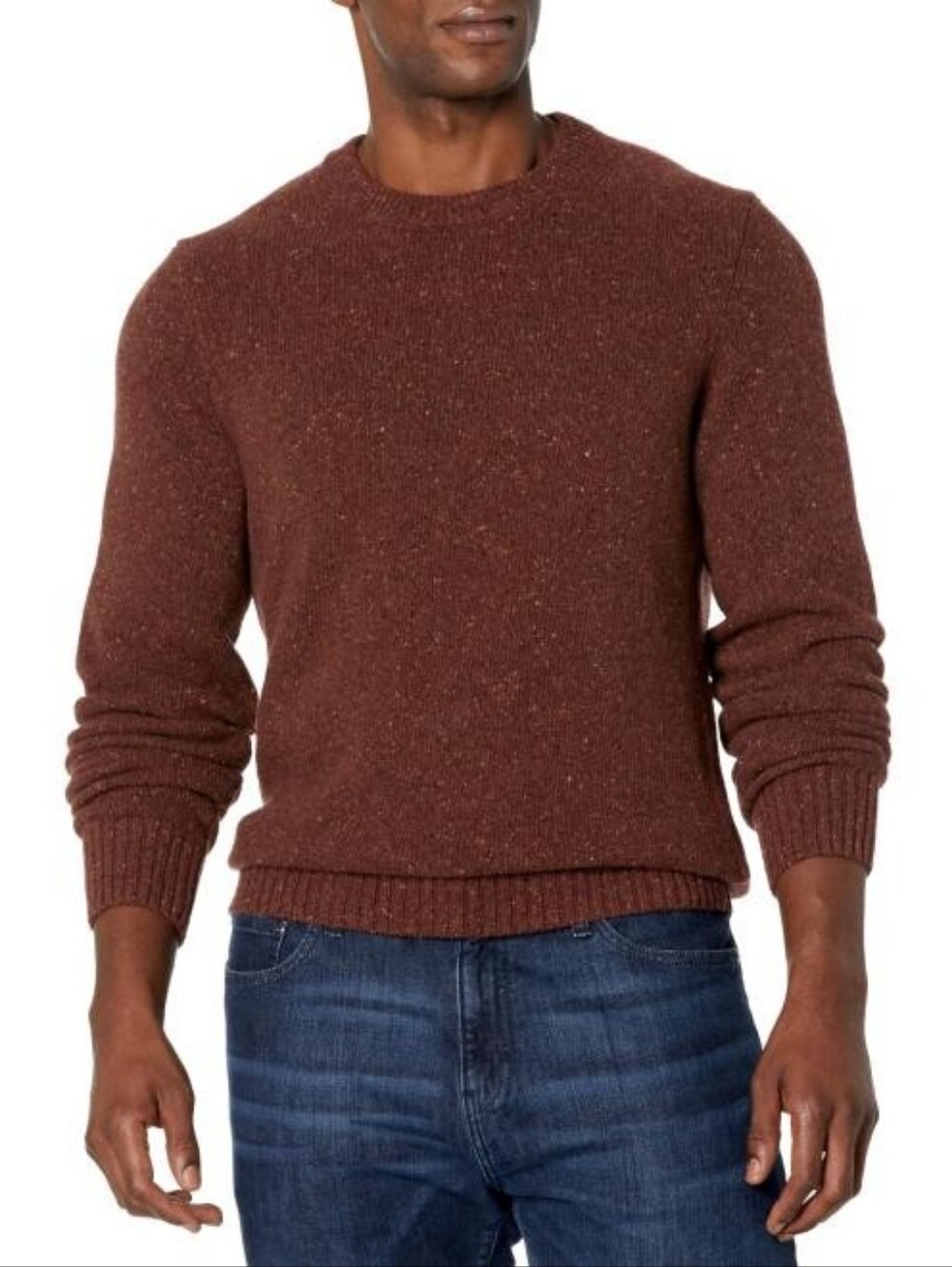 Outerknown Crewneck Tomales Donegal Sweater Pullover Cashmere Wool Brown Men's M